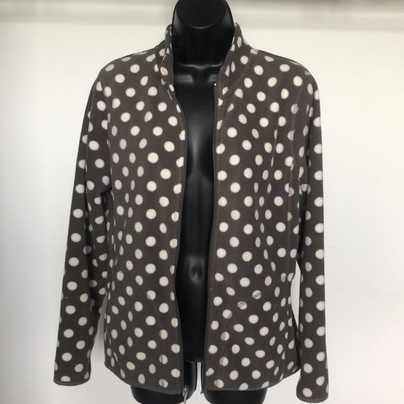 New York & Company Gray Polka Dot Teddy Jacket - Picture 1 of 11